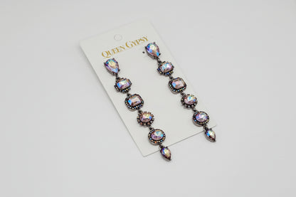 Crystal 6-stone dangle earring