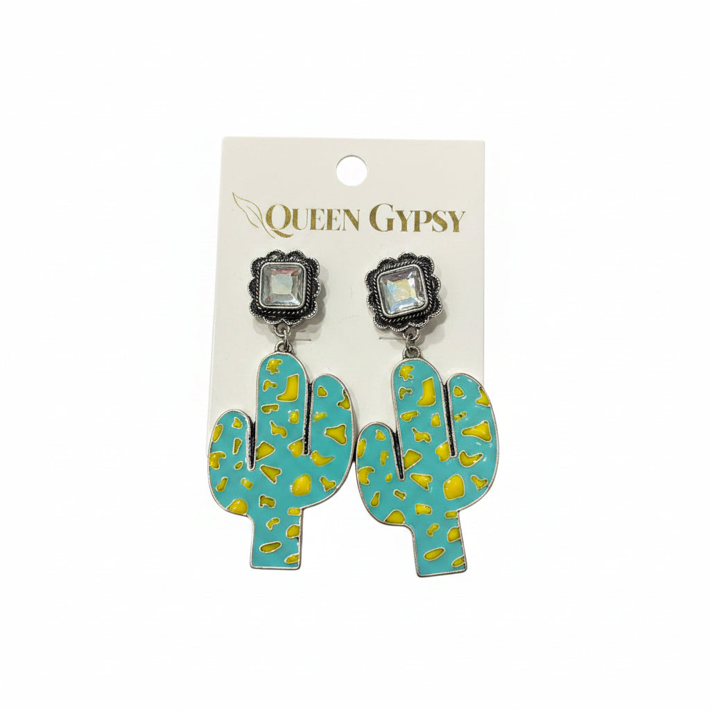 Camo Cactus earrings