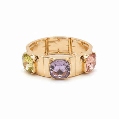 Bold Bezel Faceted Stretch Bracelet
