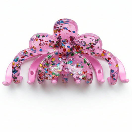 Multi Glitter Daisy Hair Clip