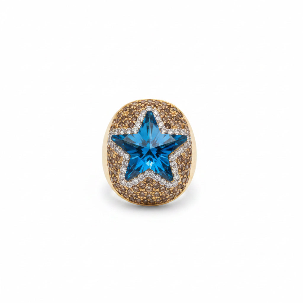 Dallas Star Pave' Adjustable Ring