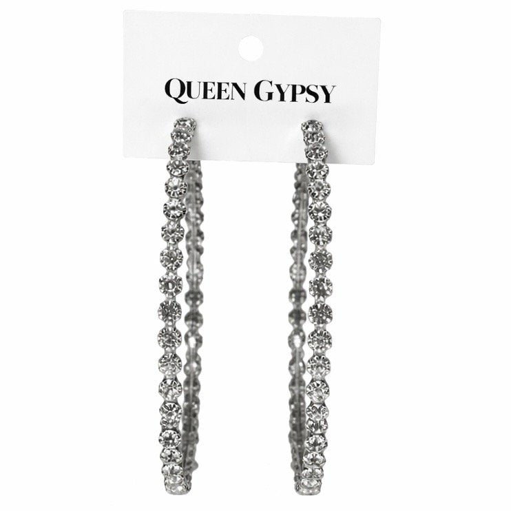 XLarge Crystal Hoops Assorted 5"
