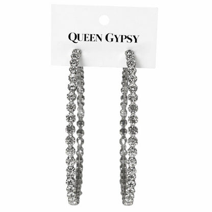XLarge Crystal Hoops Assorted 5"