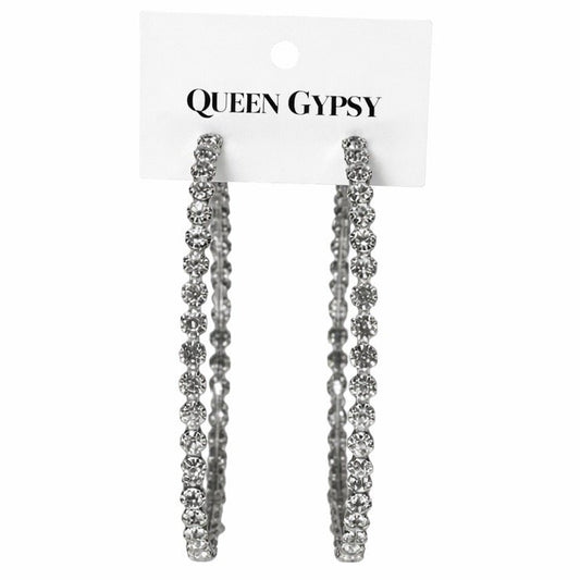 Large Crystal Hoops Assorted
