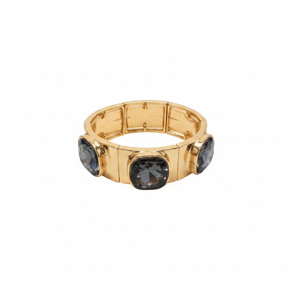 Bold Bezel Faceted Stretch Bracelet