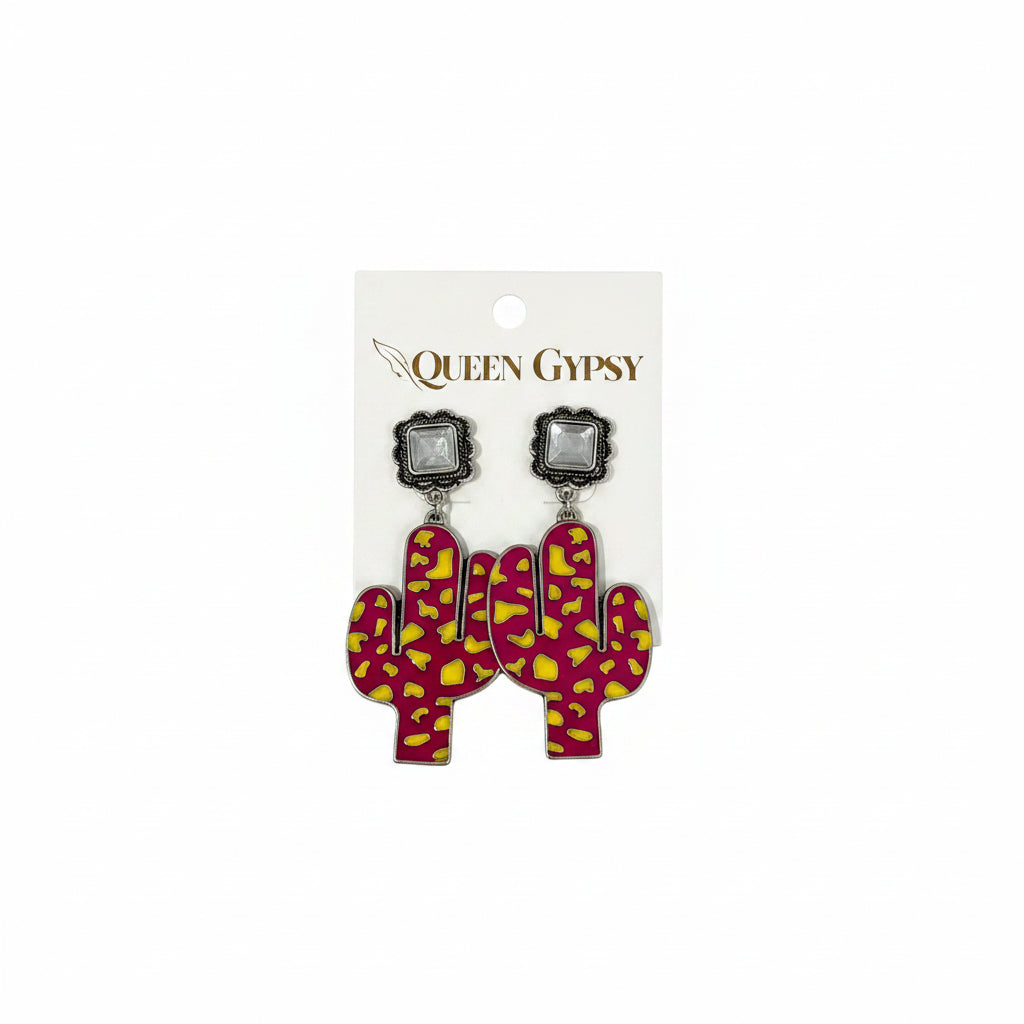 Camo Cactus earrings