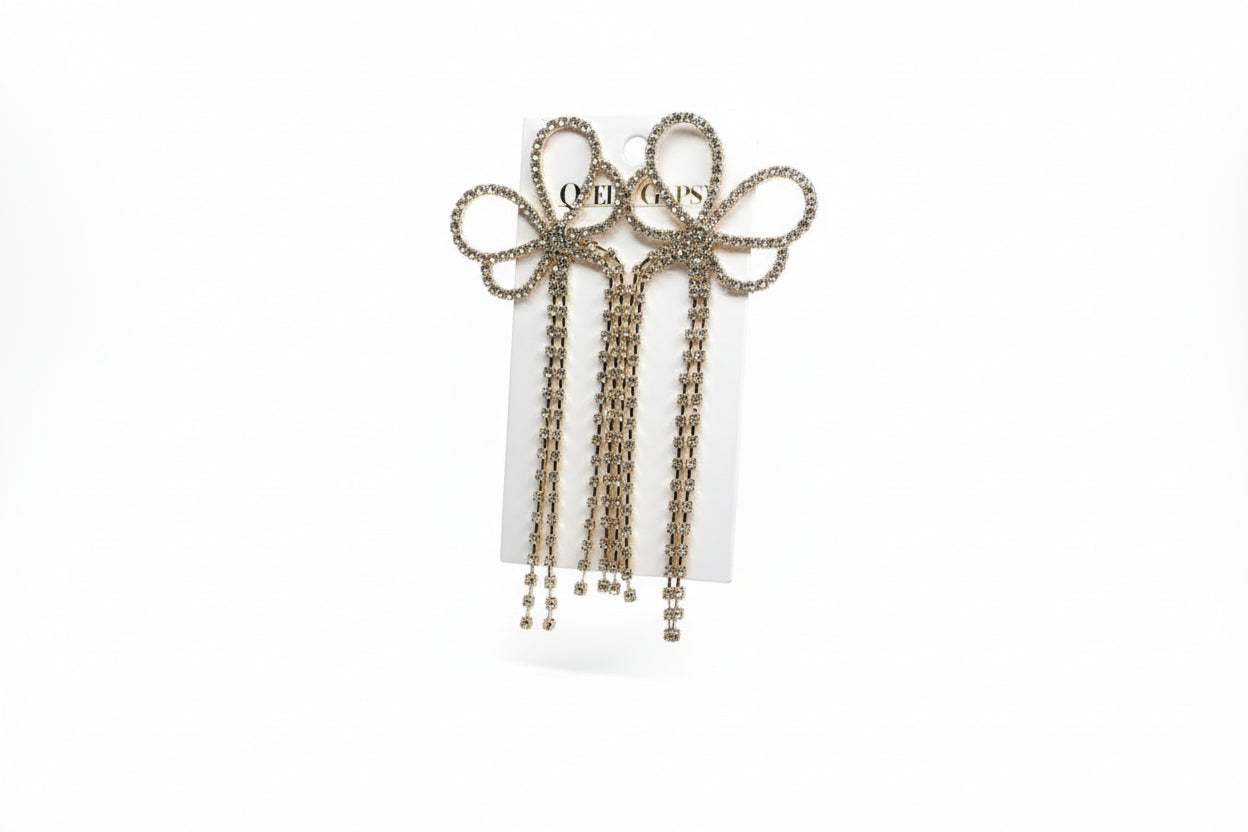 Rhinestone Bow earrings