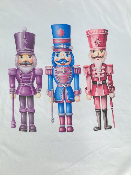 QG-Pink Pastel Nutcracker on White Tshirt