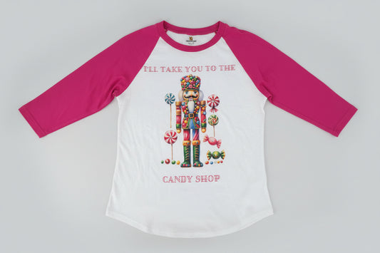 Candy Shop Raglan T-shirt with Crystals