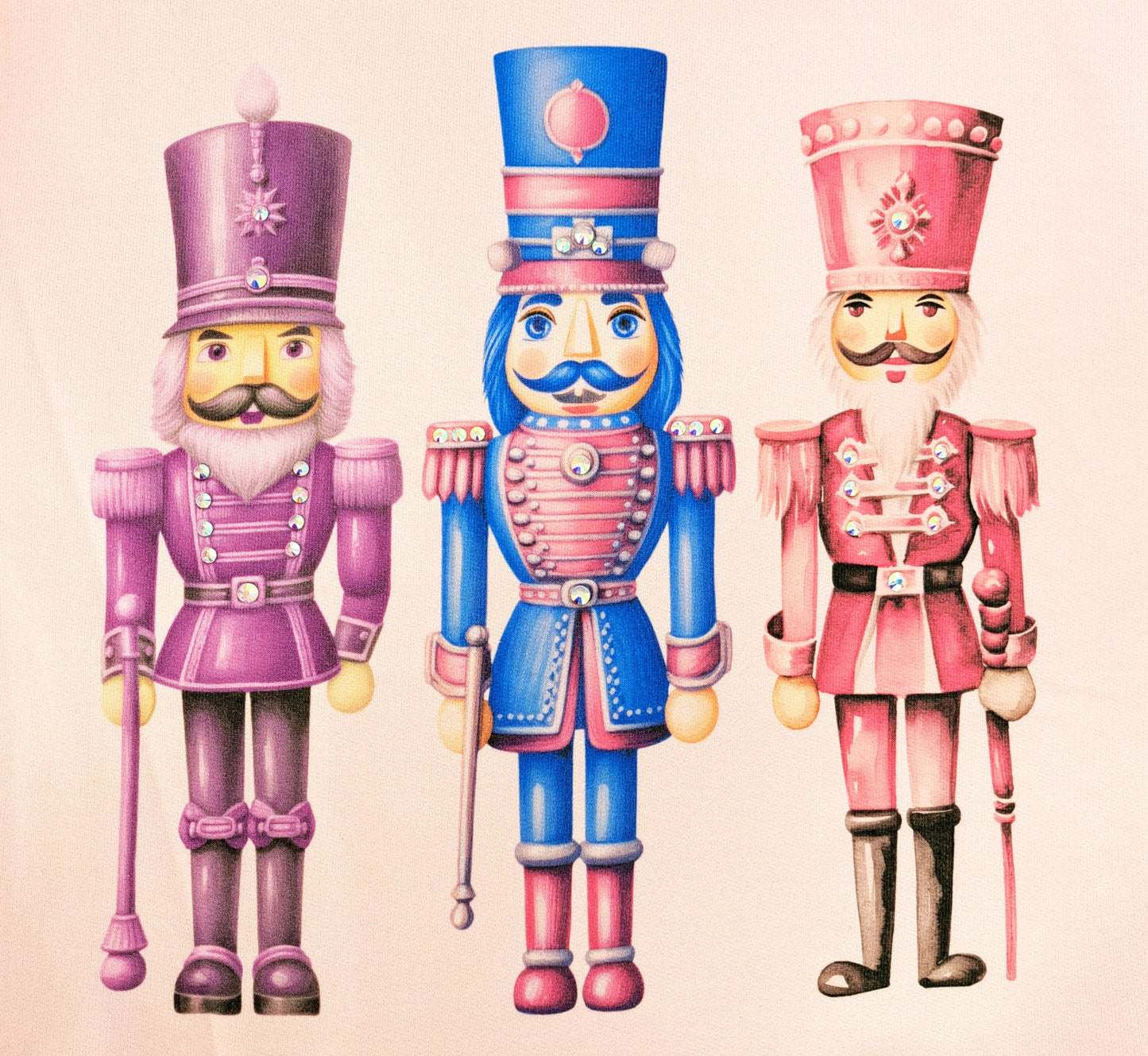 Pink Pastel Nutcracker T-Shirt on Pink with Crystals