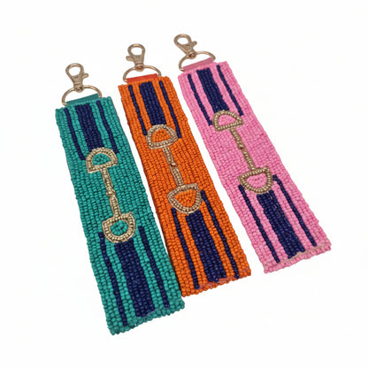 Horsebit Beaded Keychain