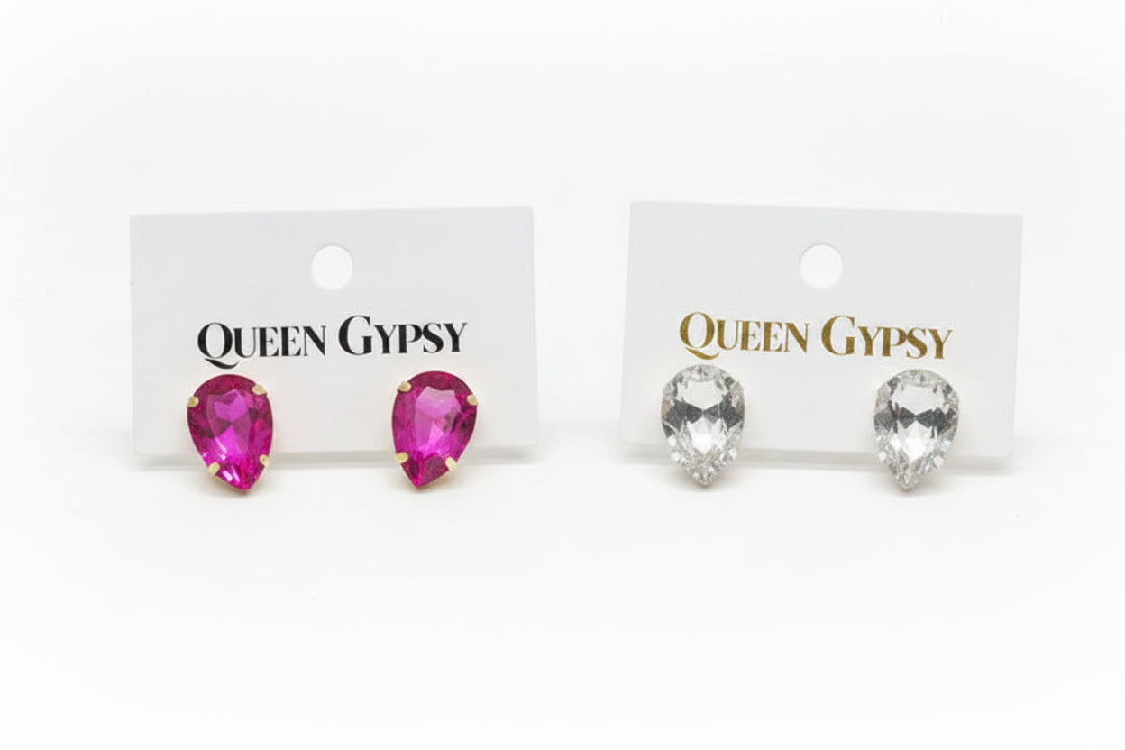 Tear Drop Crystal Earrings