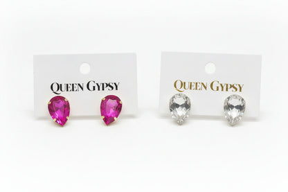 Tear Drop Crystal Earrings