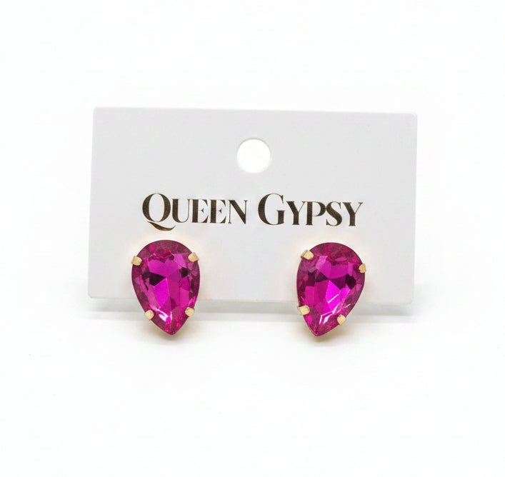 Tear Drop Crystal Earrings