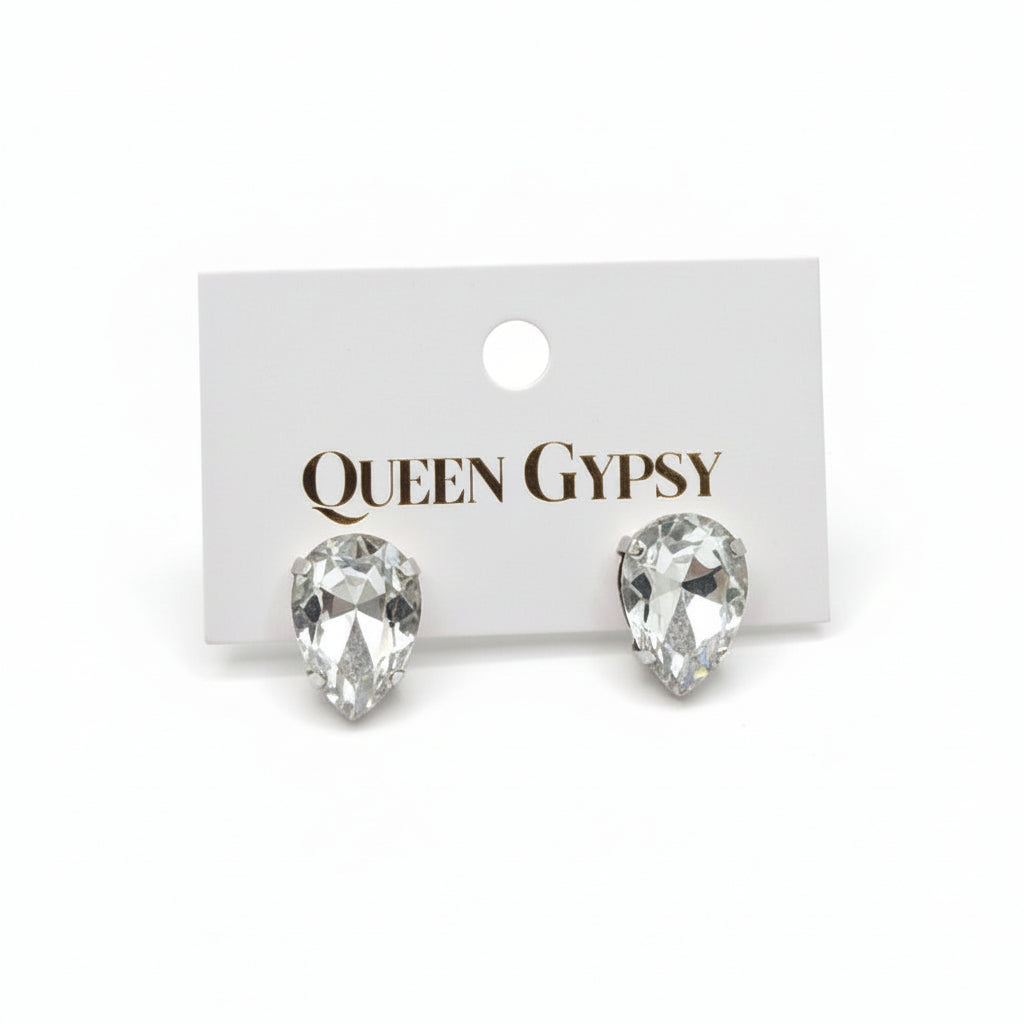 Tear Drop Crystal Earrings