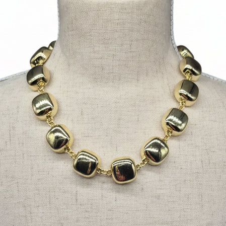 Square Link Statement Necklace