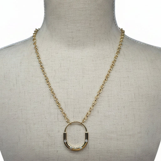 Luminous Horseshoe Pave Necklace