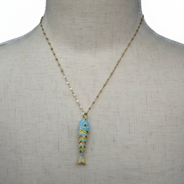 Articulated Enameled Koi Necklace