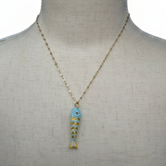 Articulated Enameled Koi Necklace