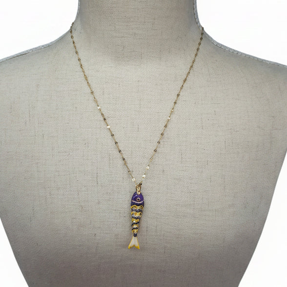Articulated Enameled Koi Necklace