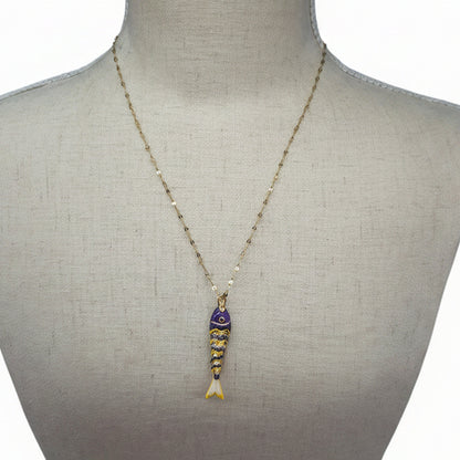 Articulated Enameled Koi Necklace
