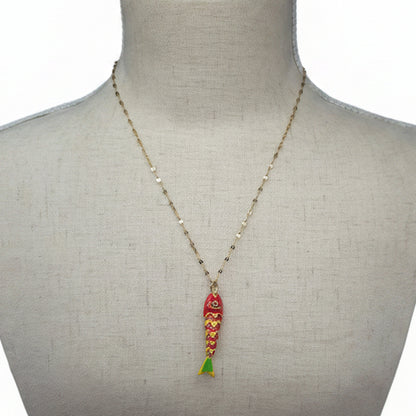 Articulated Enameled Koi Necklace