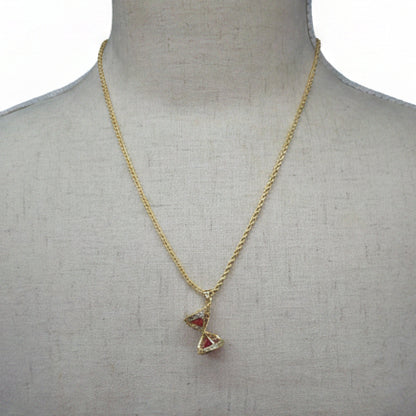 Jeweled Sands Hourglass Necklace