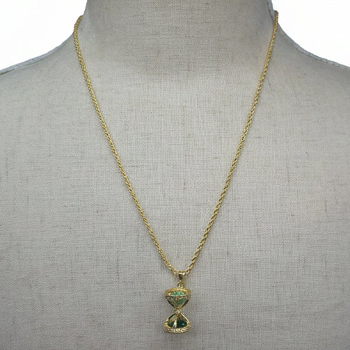 Jeweled Sands Hourglass Necklace