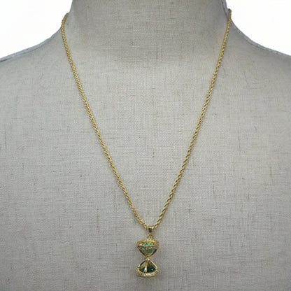 Jeweled Sands Hourglass Necklace