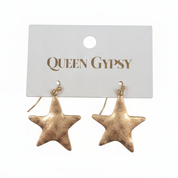 Hammered Star Earring