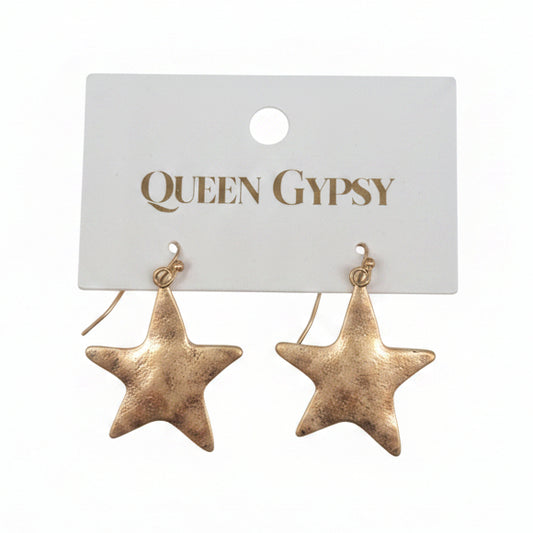Hammered Star Earring