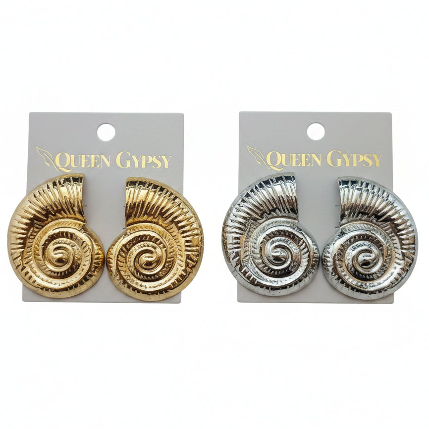 Nautilus Shell Studs
