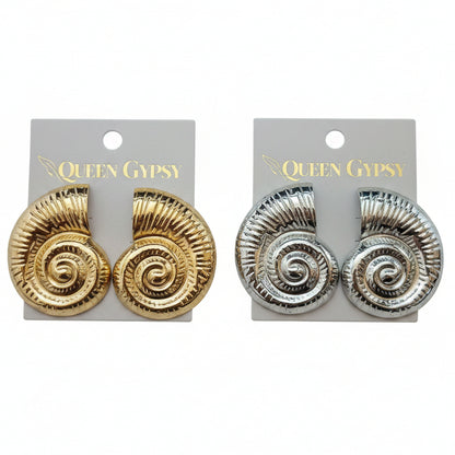 Nautilus Shell Studs