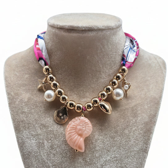 Nautilus Drop Charm Necklace
