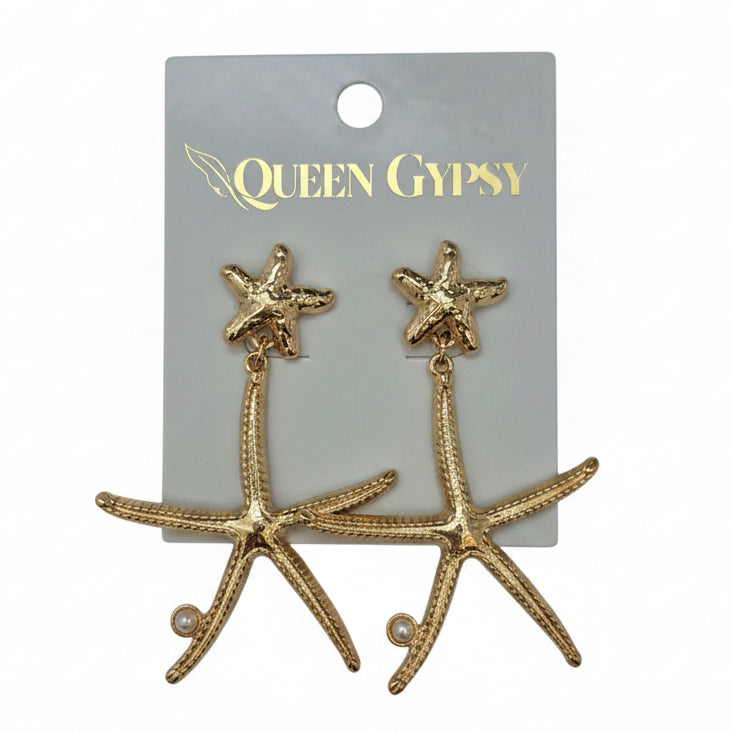 Starfish Pearl Post Earring