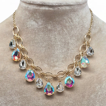 Teardrop Glitz & Glam Necklace AB & Clear Crystal