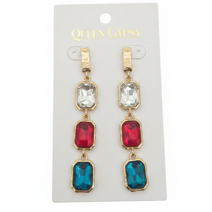 Glitz & Glam Emerald-Cut Drop Earrings