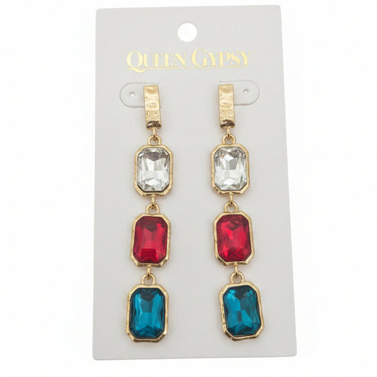 Glitz & Glam Emerald-Cut Drop Earrings