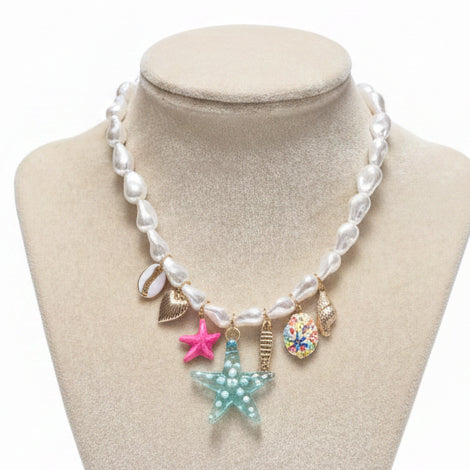 Pearl Sealife Charm Necklace