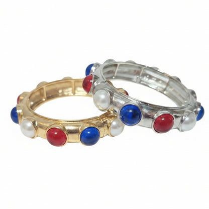 Patriotic Cabochon Stretch Bangle