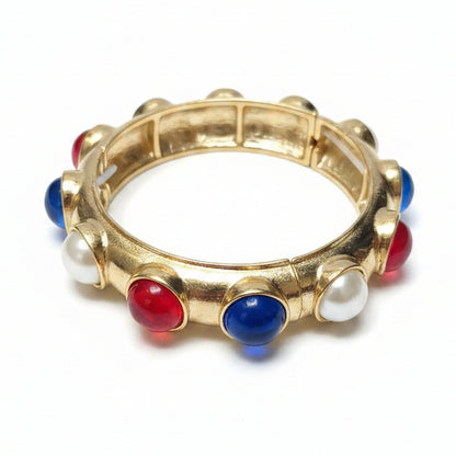 Patriotic Cabochon Stretch Bangle
