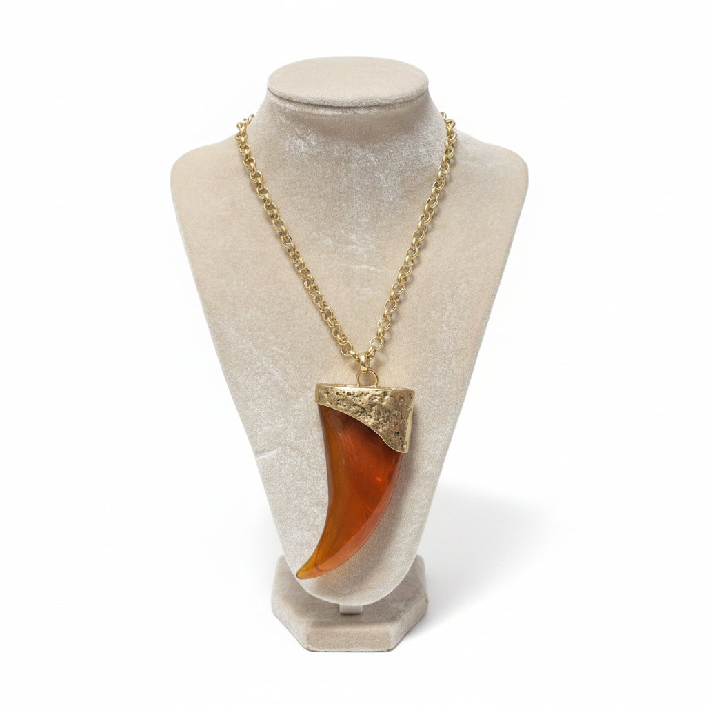 Gilded Tusk Statement Necklace