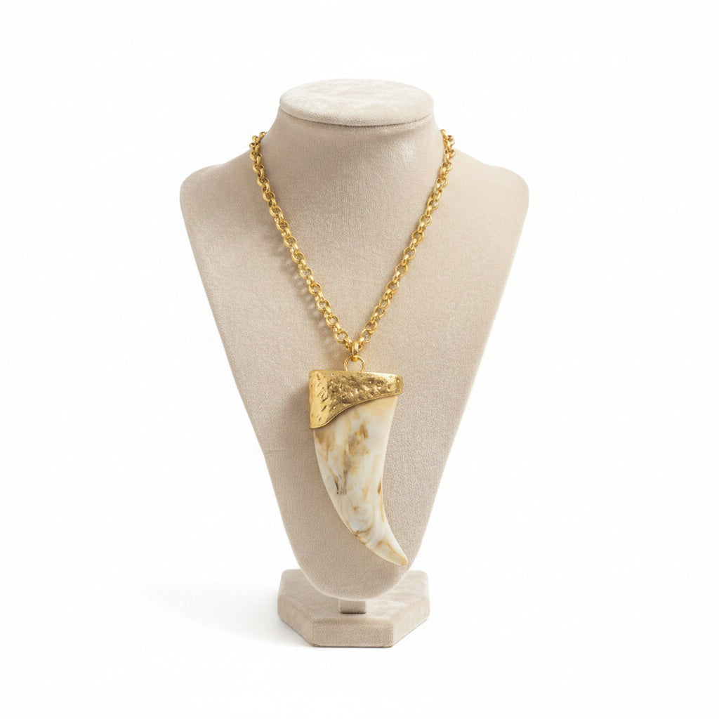 Gilded Tusk Statement Necklace