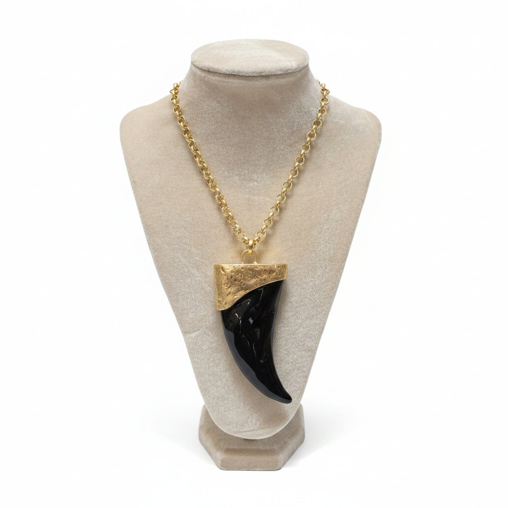 Gilded Tusk Statement Necklace