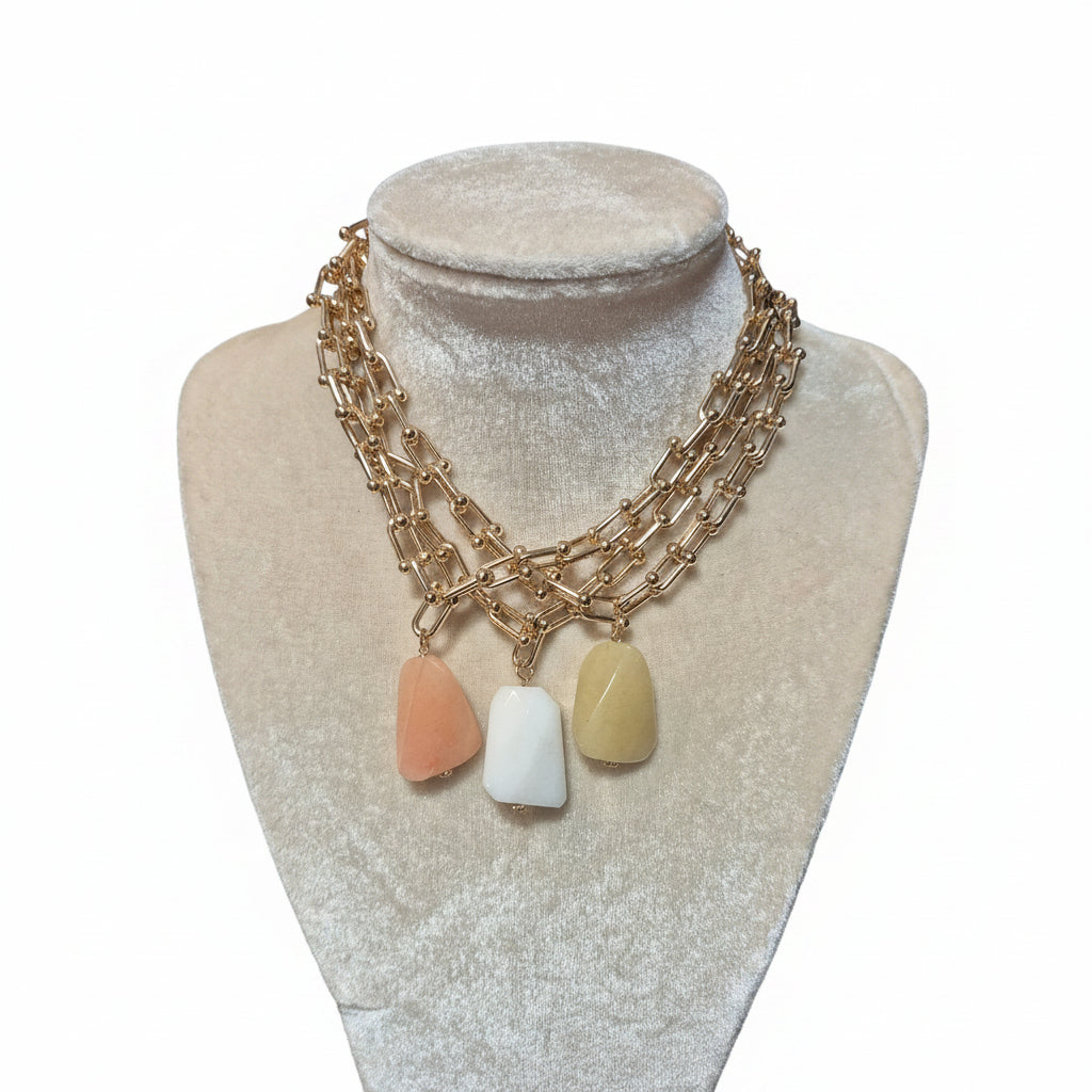 Luxe Gemstone Link Necklace