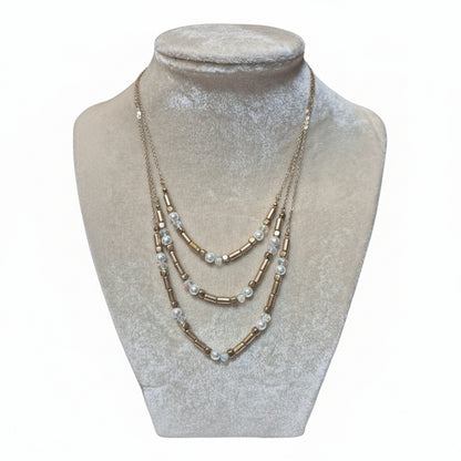 Mosaic Cascade 3-Strand Necklace