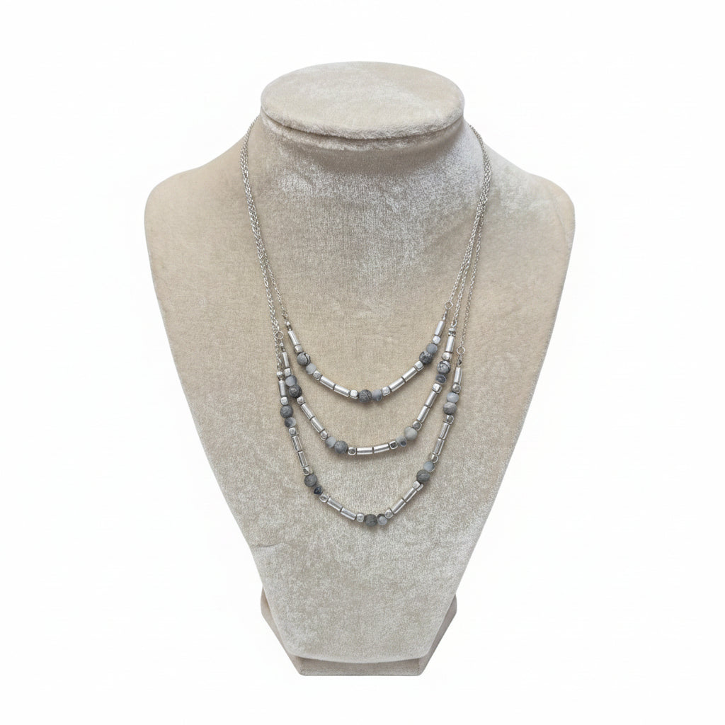 Mosaic Cascade 3-Strand Necklace