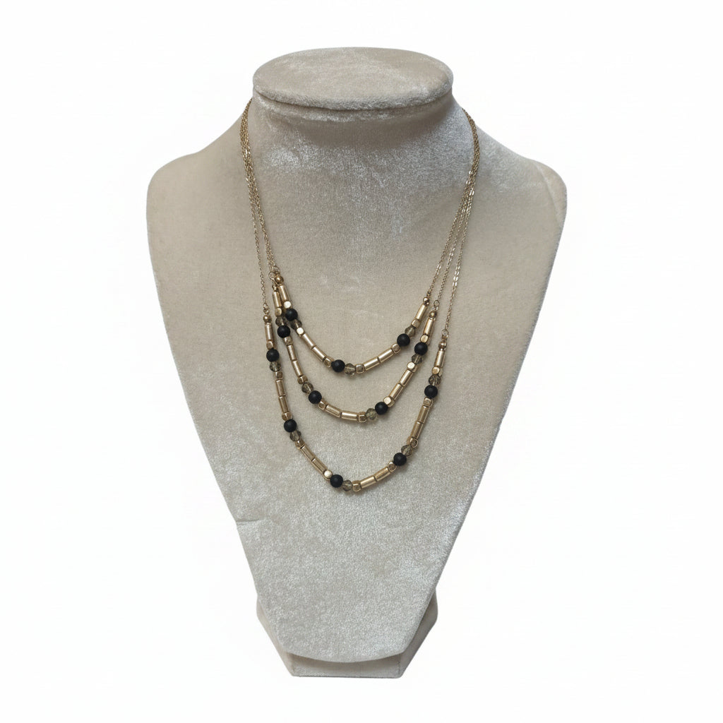 Mosaic Cascade 3-Strand Necklace