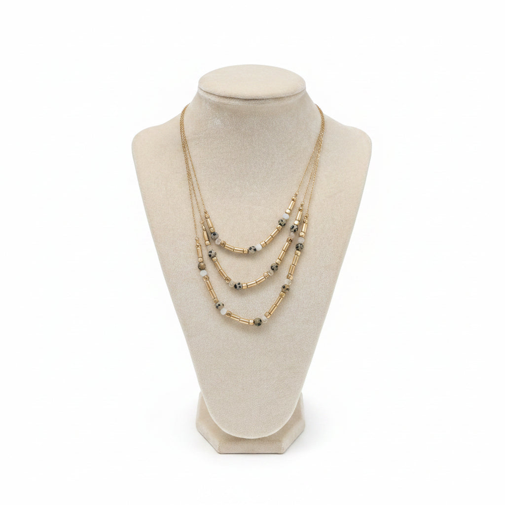 Mosaic Cascade 3-Strand Necklace