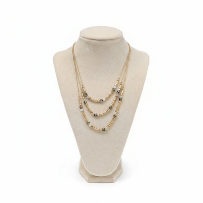 Mosaic Cascade 3-Strand Necklace